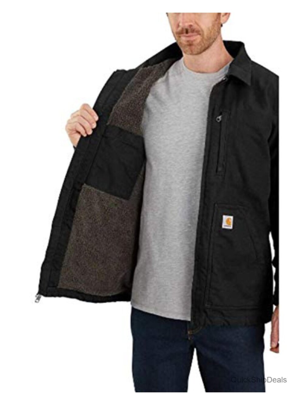 Washed Duck Ridge Lined Work Coat - Picture 3 of 4